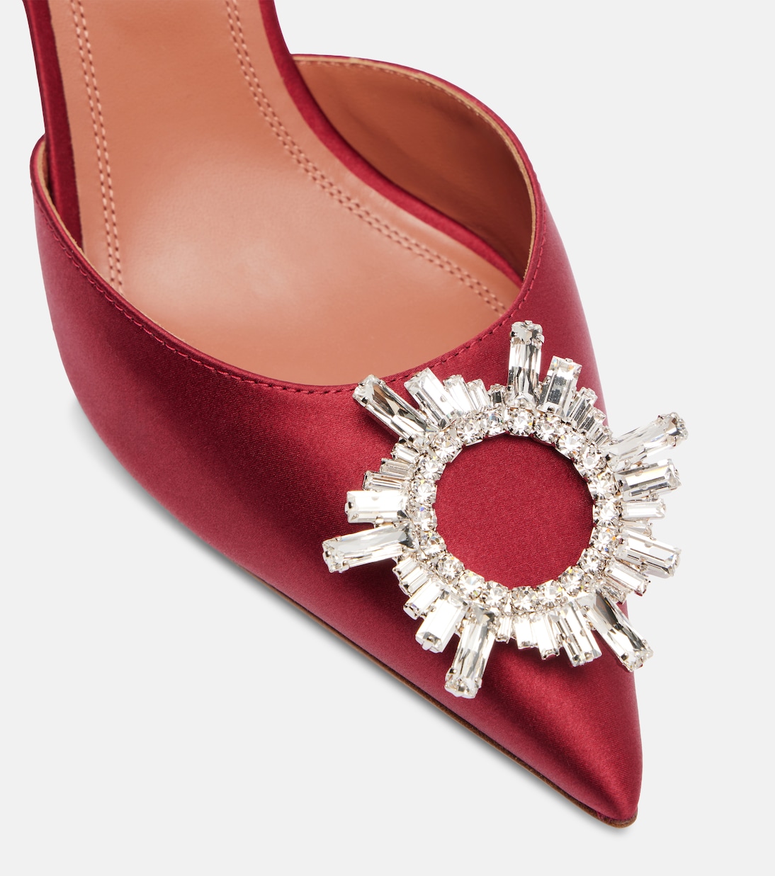 Begum 70 embellished satin slingback pumps | Amina Muaddi