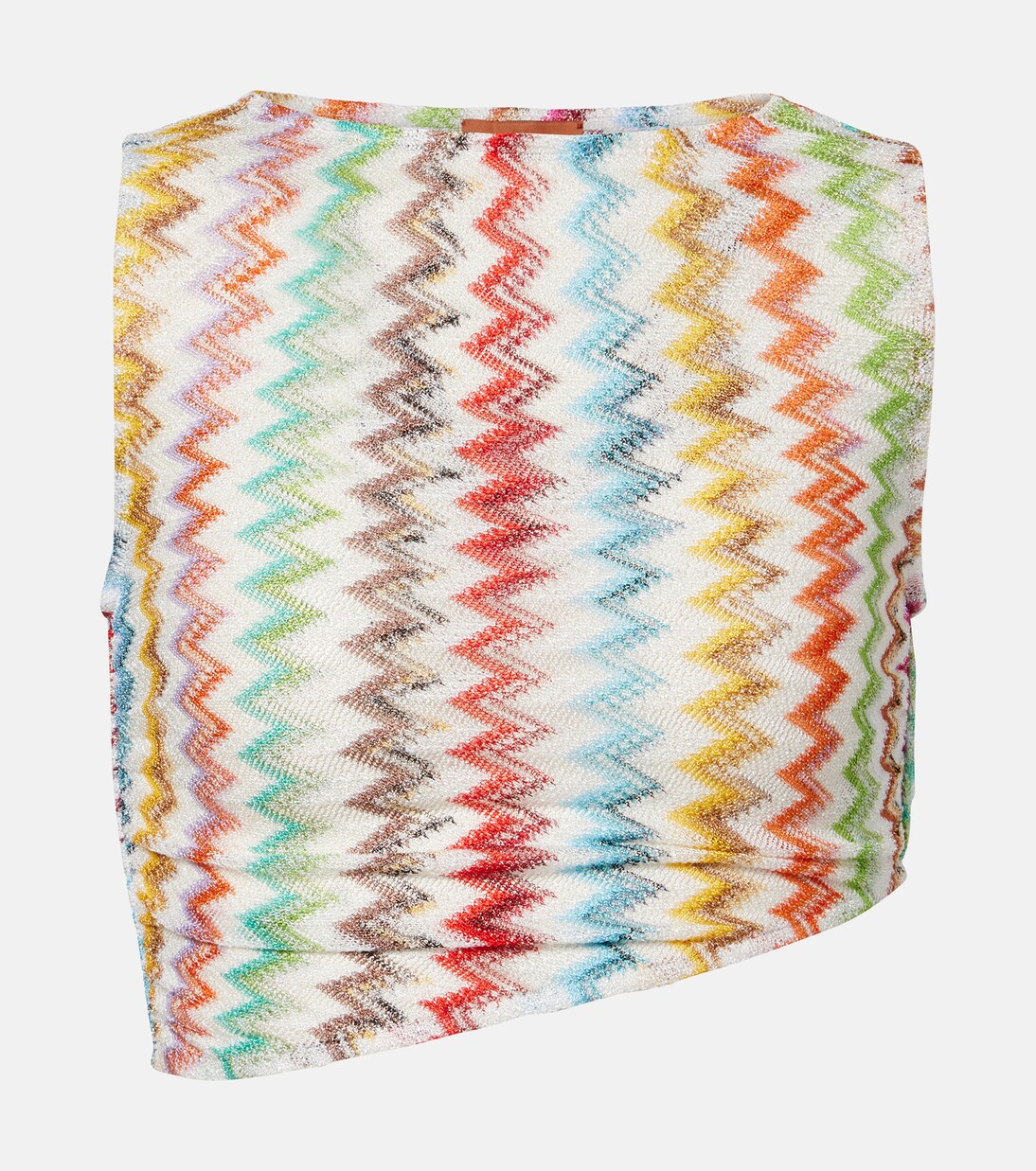 Zigzag ruched lamé crop top | Missoni