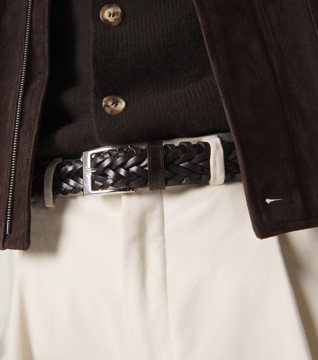 Braided leather belt | Lardini