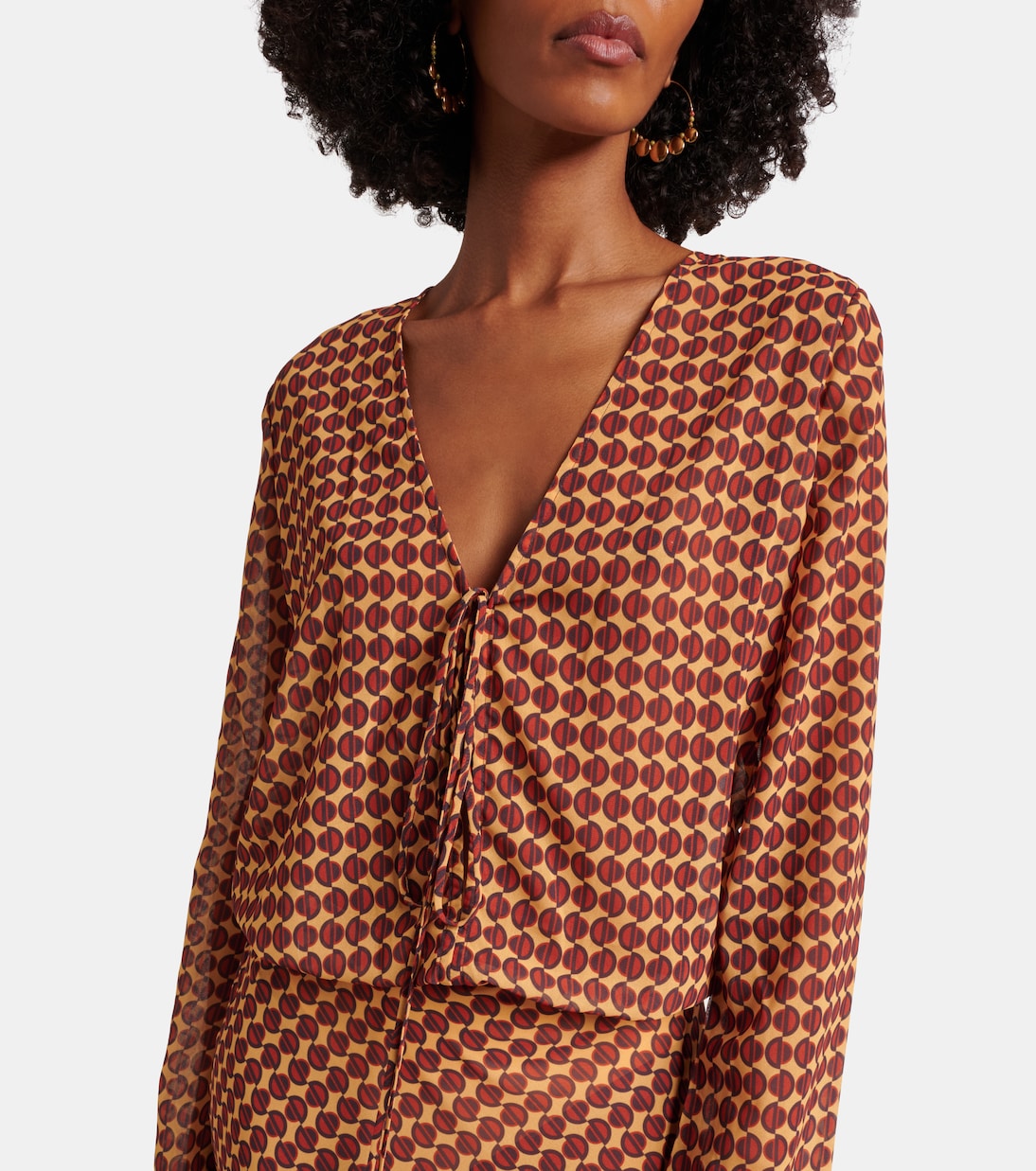 Nema printed sheer maxi dress | Bananhot