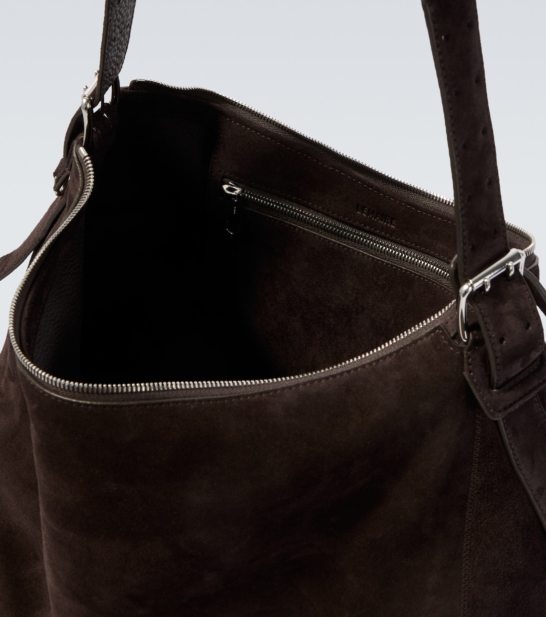 Belted suede shoulder bag | Lemaire