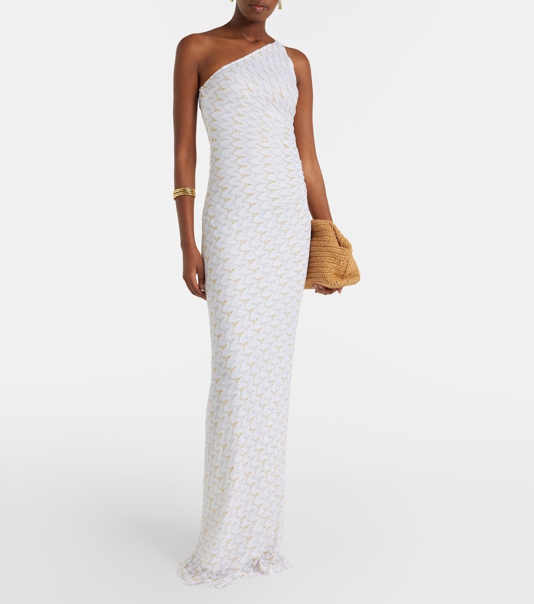 One-Shoulder-Maxikleid aus Lamé | Missoni