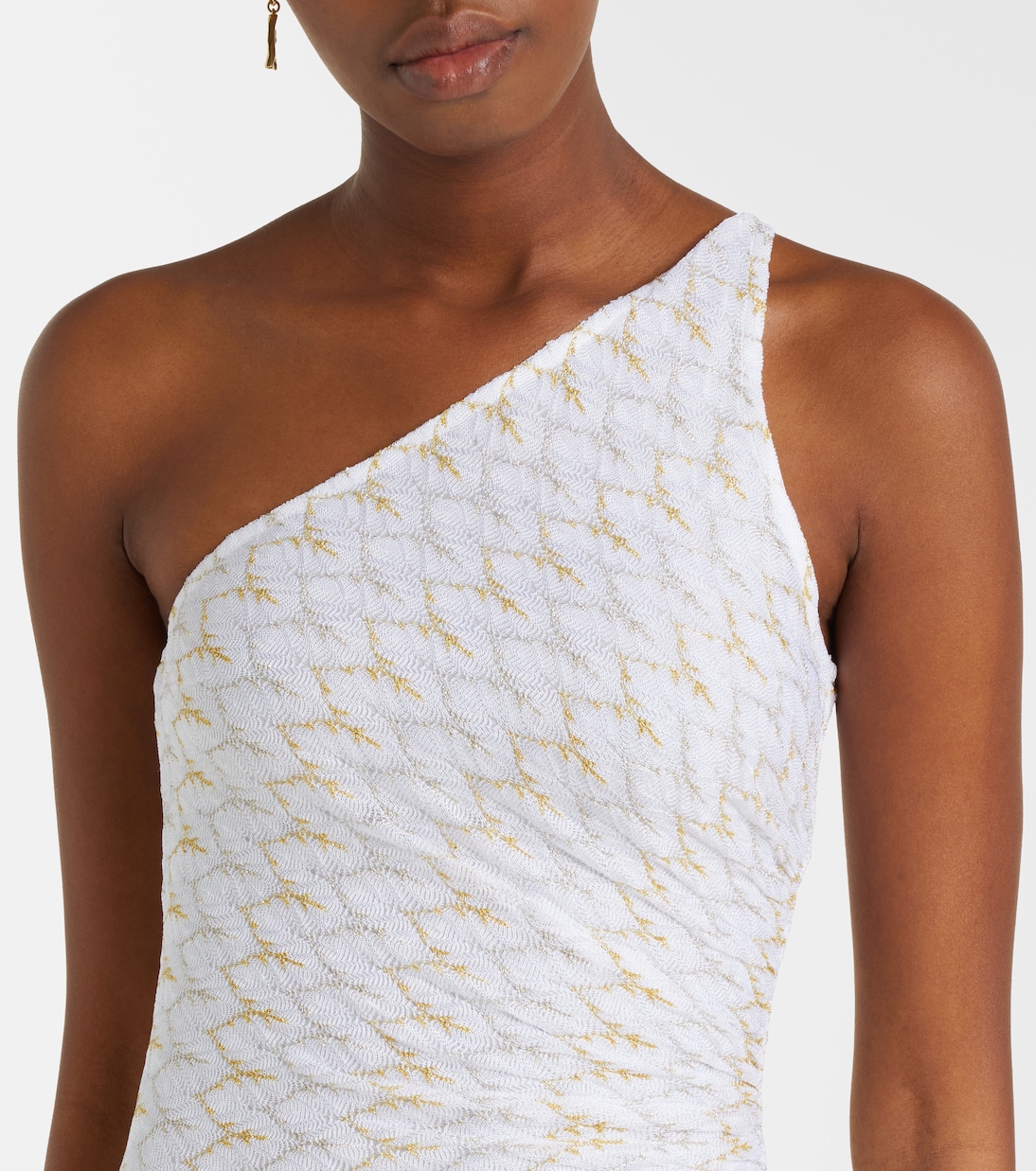 One-Shoulder-Maxikleid aus Lamé | Missoni