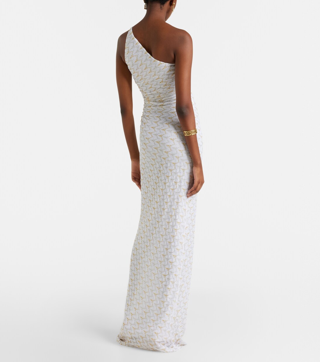 One-Shoulder-Maxikleid aus Lamé | Missoni
