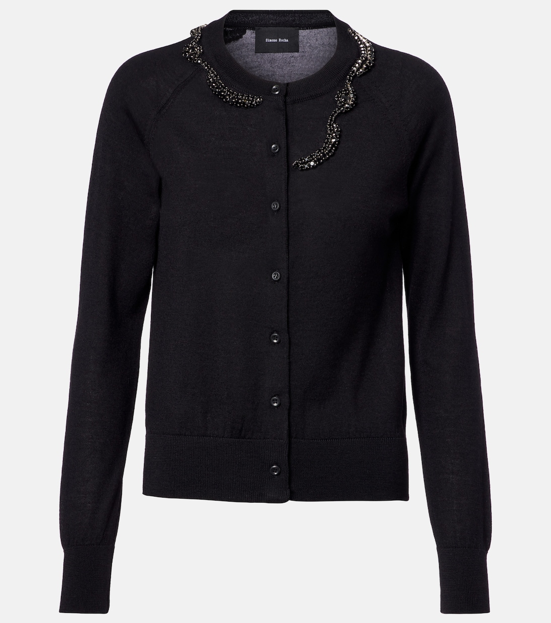 Cardigan aus Wolle und Seide mit Kristallen | Simone Rocha