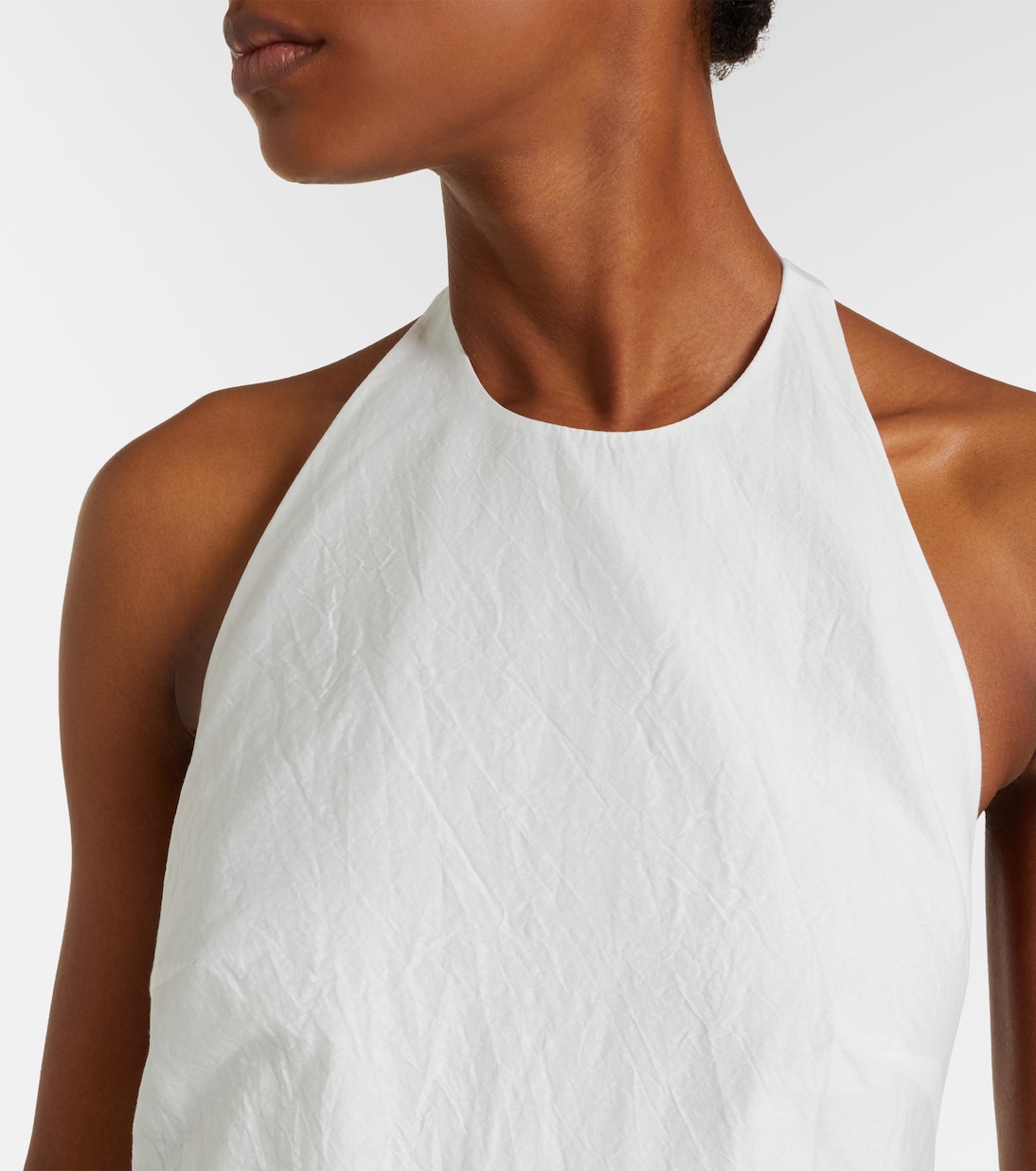 Halterneck cotton-blend poplin midi dress | Róhe