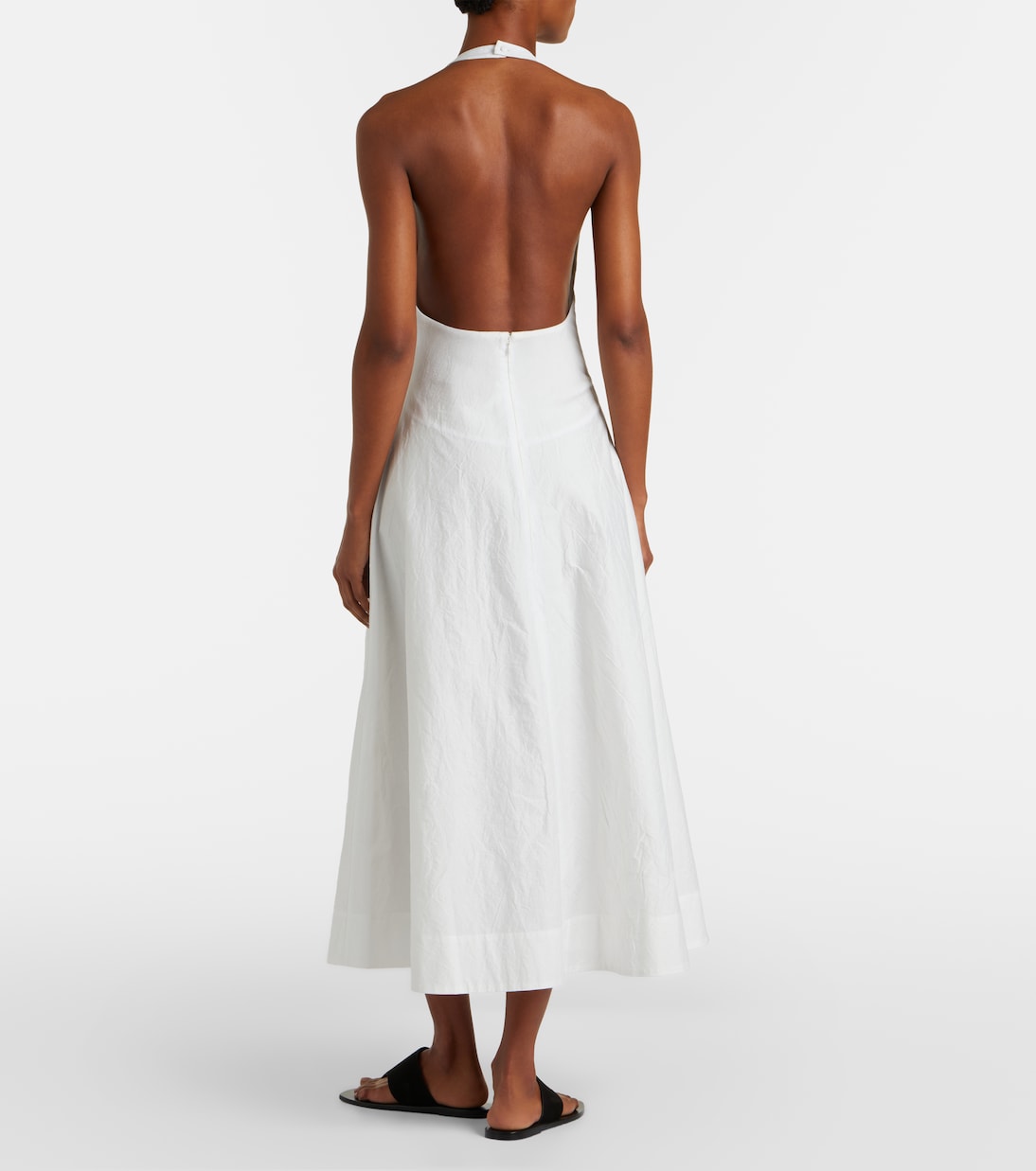 Halterneck cotton-blend poplin midi dress | Róhe