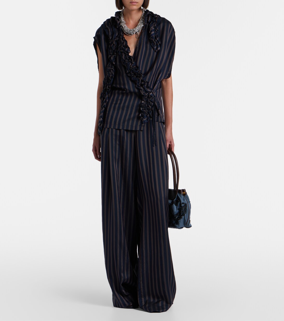 Embellished twill shoulder bag | Dries Van Noten