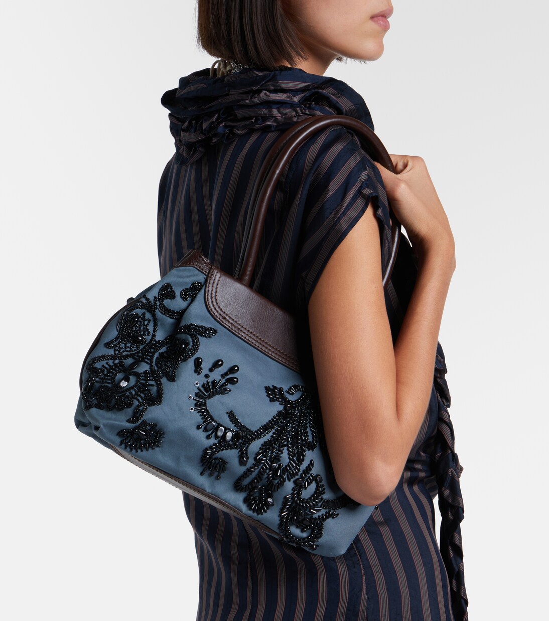 Embellished twill shoulder bag | Dries Van Noten