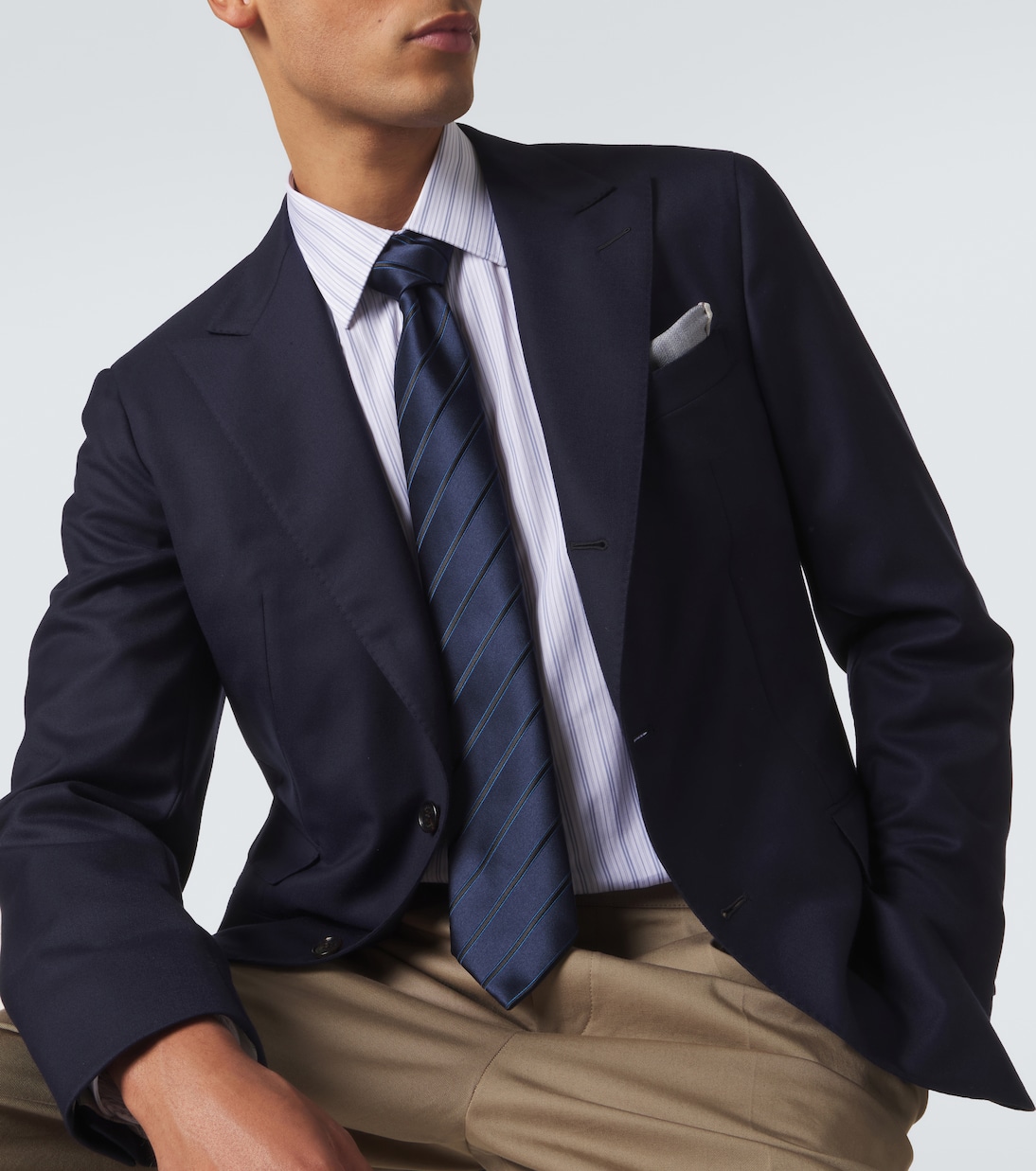 Striped silk jacquard tie | Charvet