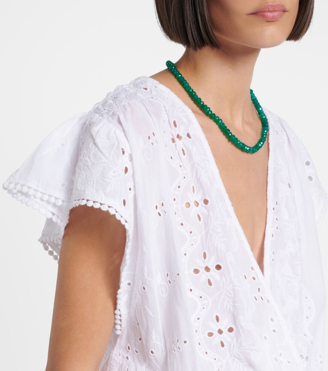 Vestido corto Jess de algodón con bordado inglés | Melissa Odabash