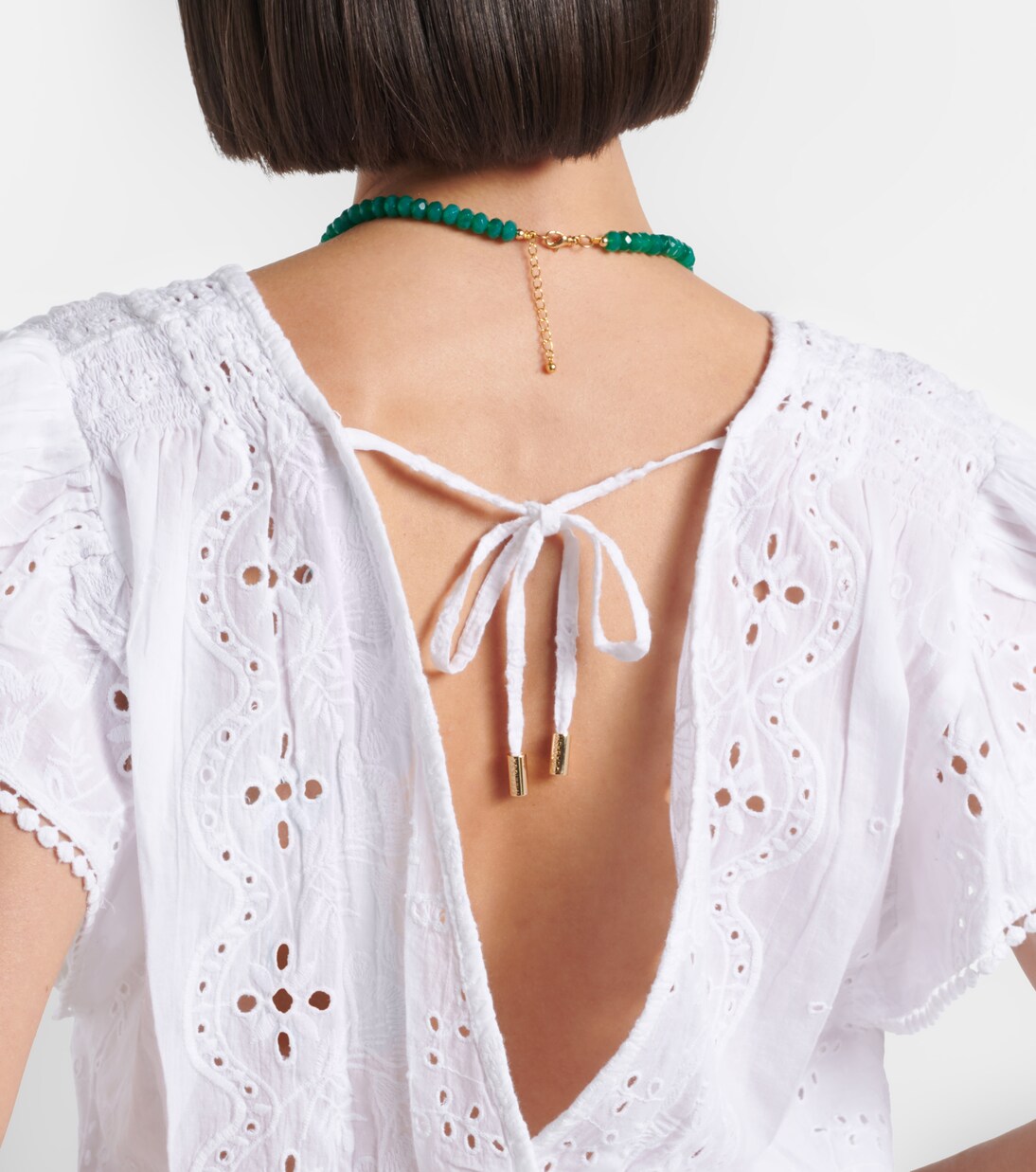 Vestido corto Jess de algodón con bordado inglés | Melissa Odabash