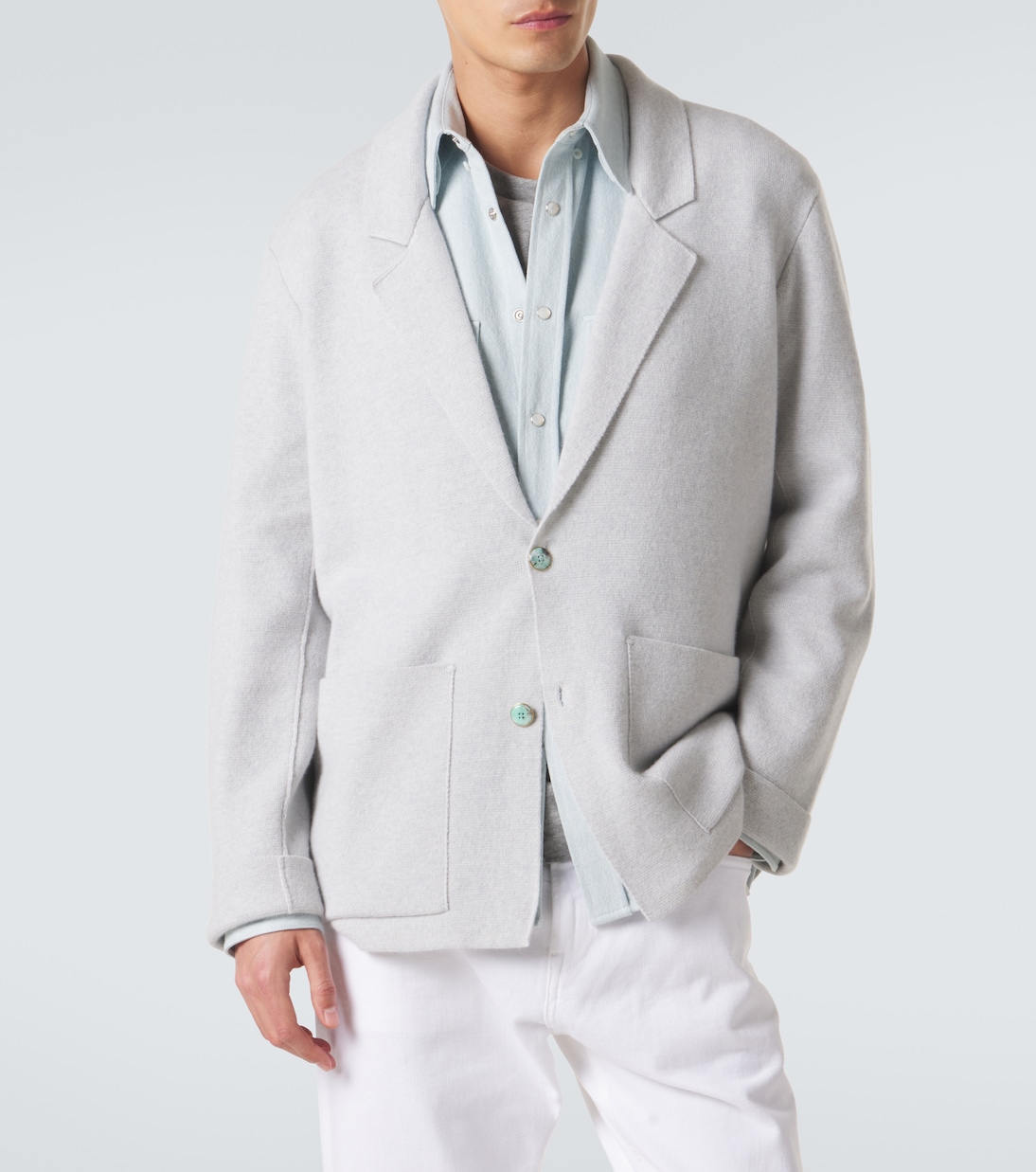 Cashmere blazer with amethyst | God's True Cashmere