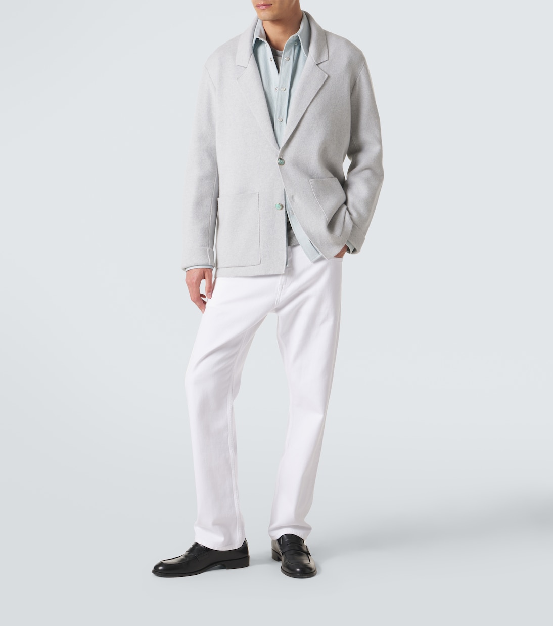 Cashmere blazer with amethyst | God's True Cashmere