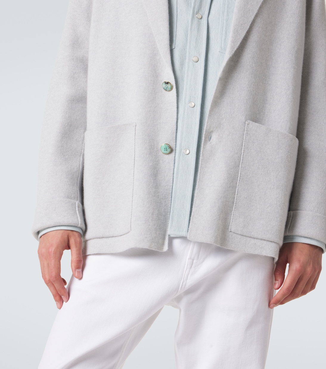 Cashmere blazer with amethyst | God's True Cashmere