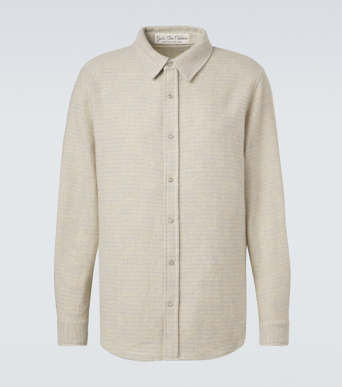 Checked cashmere shirt with quartz | God's True Cashmere