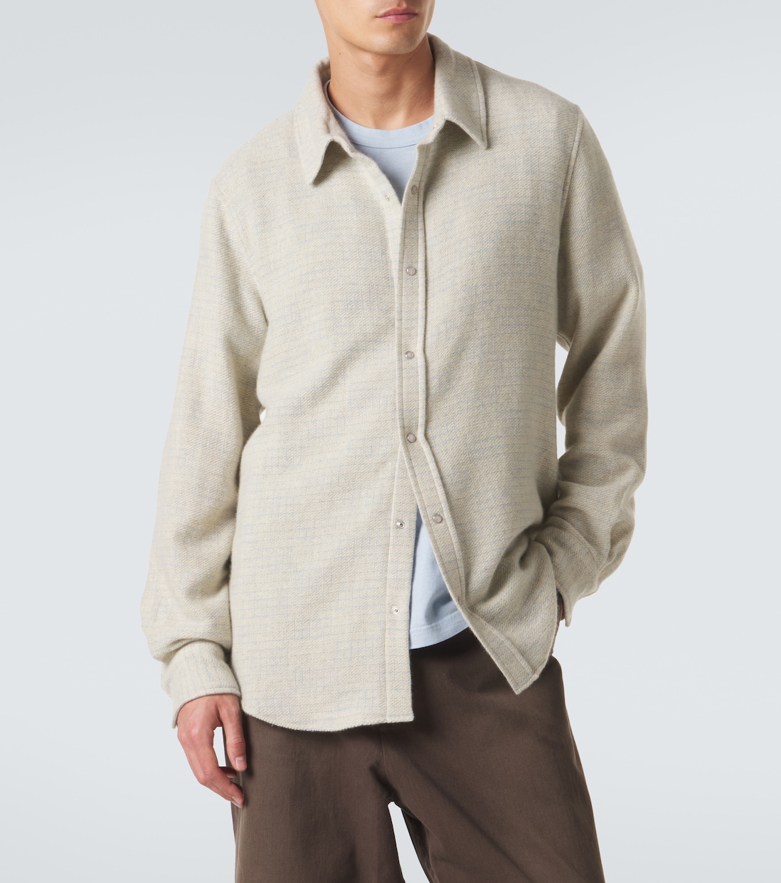 Checked cashmere shirt with quartz | God's True Cashmere