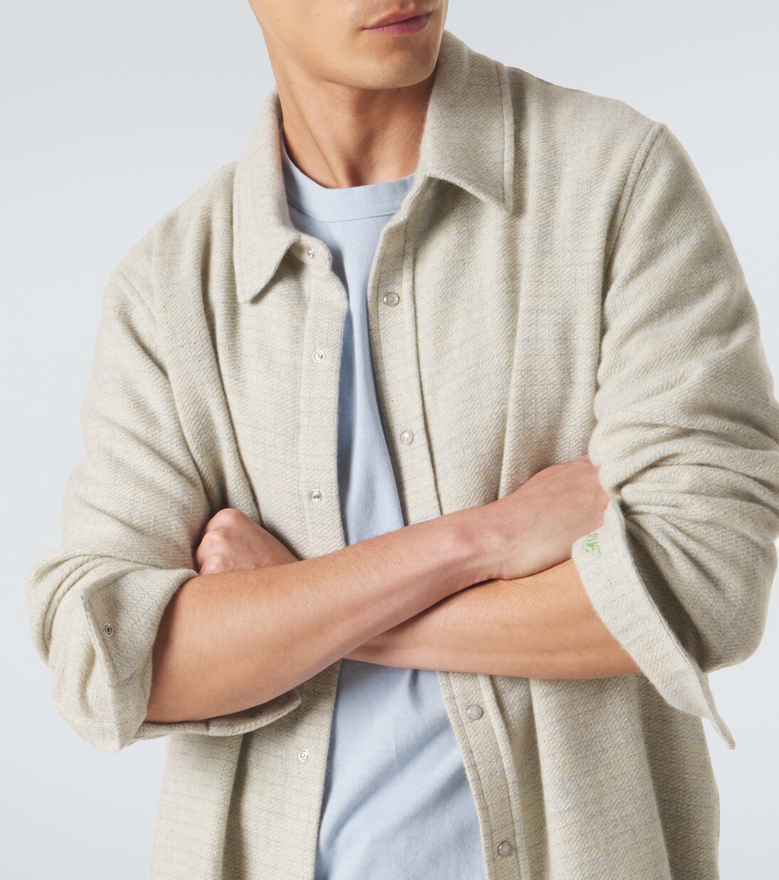 Checked cashmere shirt with quartz | God's True Cashmere