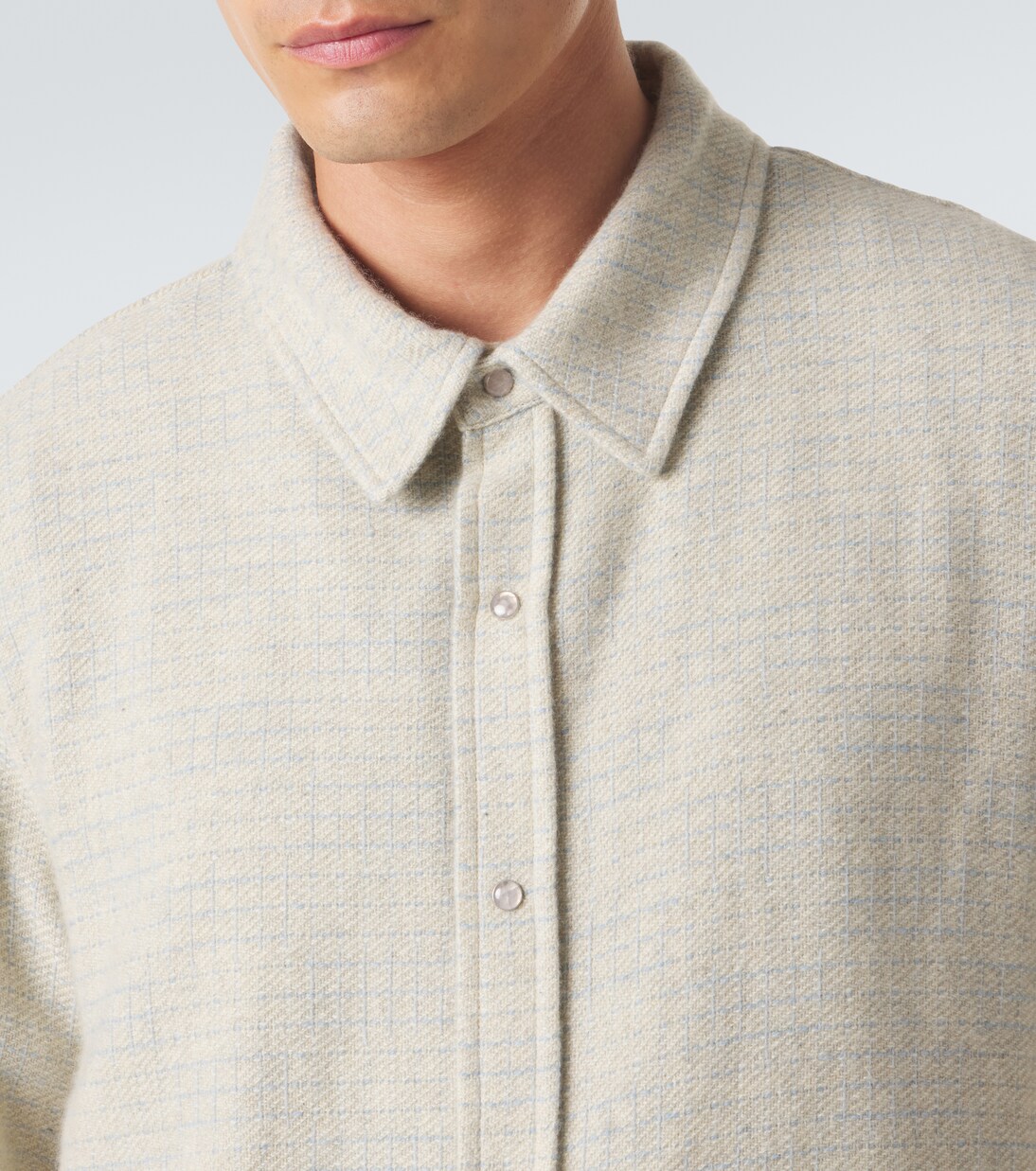 Checked cashmere shirt with quartz | God's True Cashmere
