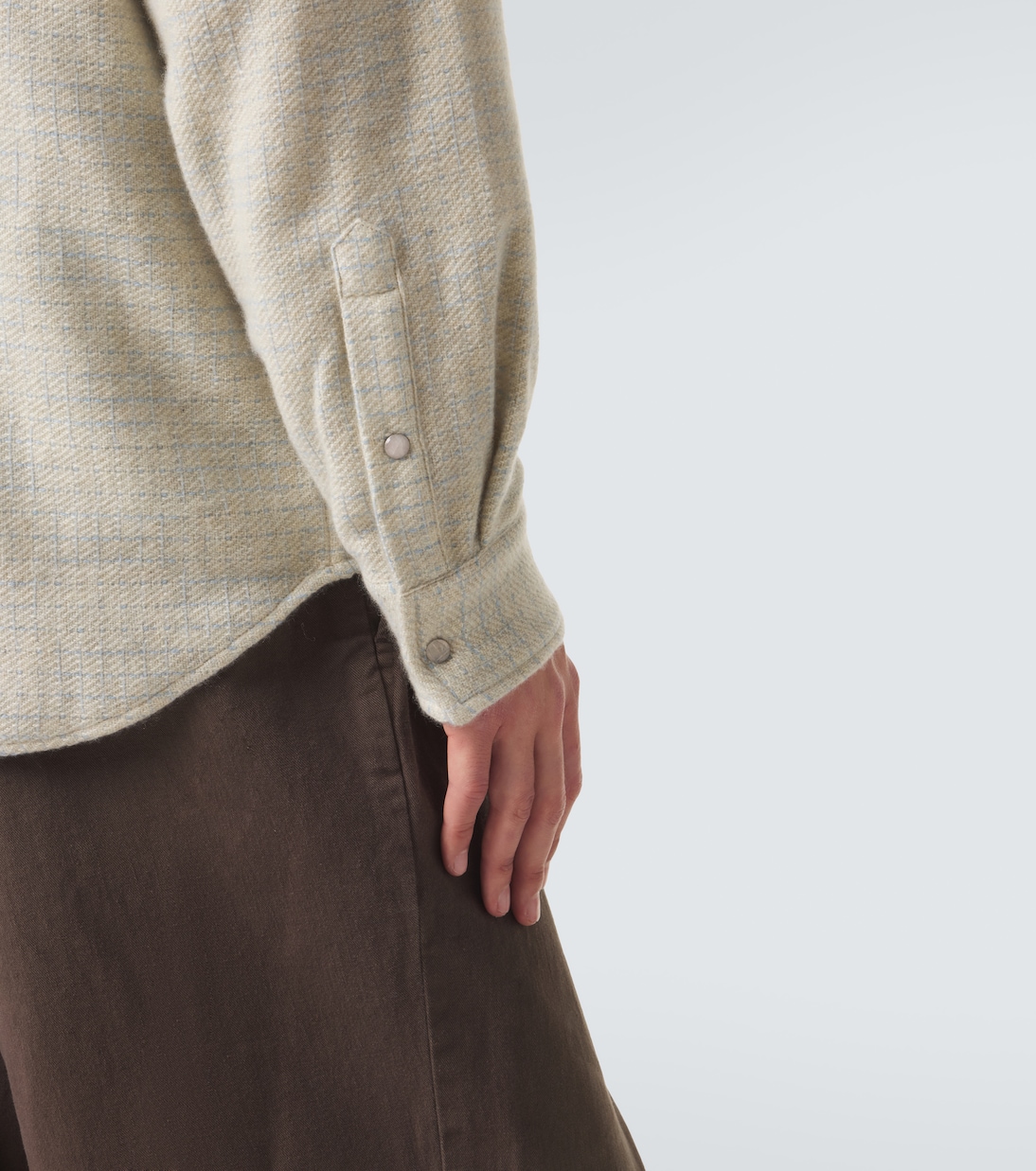 Checked cashmere shirt with quartz | God's True Cashmere