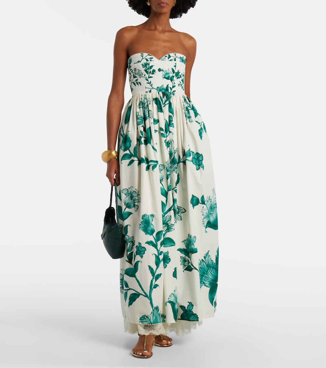 Vestido largo Tonia de algodón floral | Agua by Agua Bendita