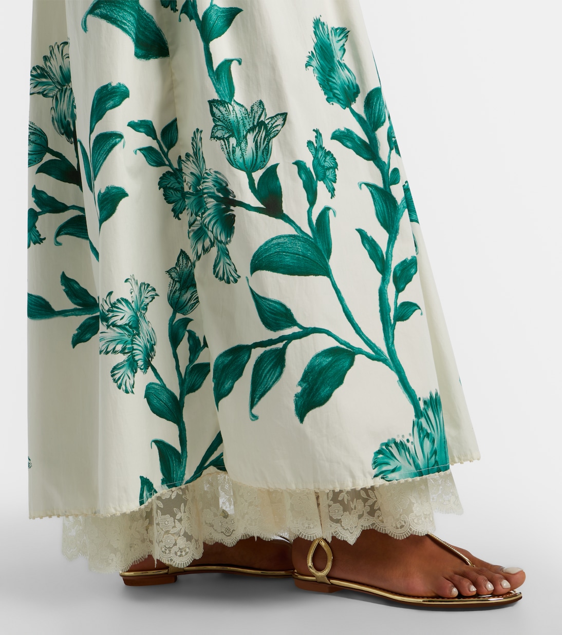 Vestido largo Tonia de algodón floral | Agua by Agua Bendita