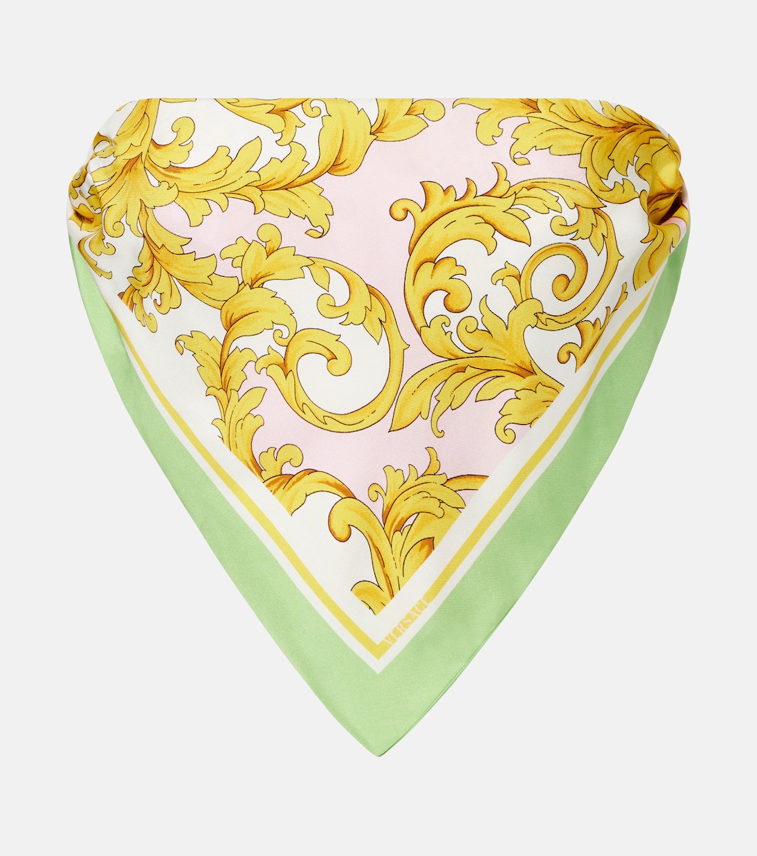 Printed silk twill bandeau top | Versace