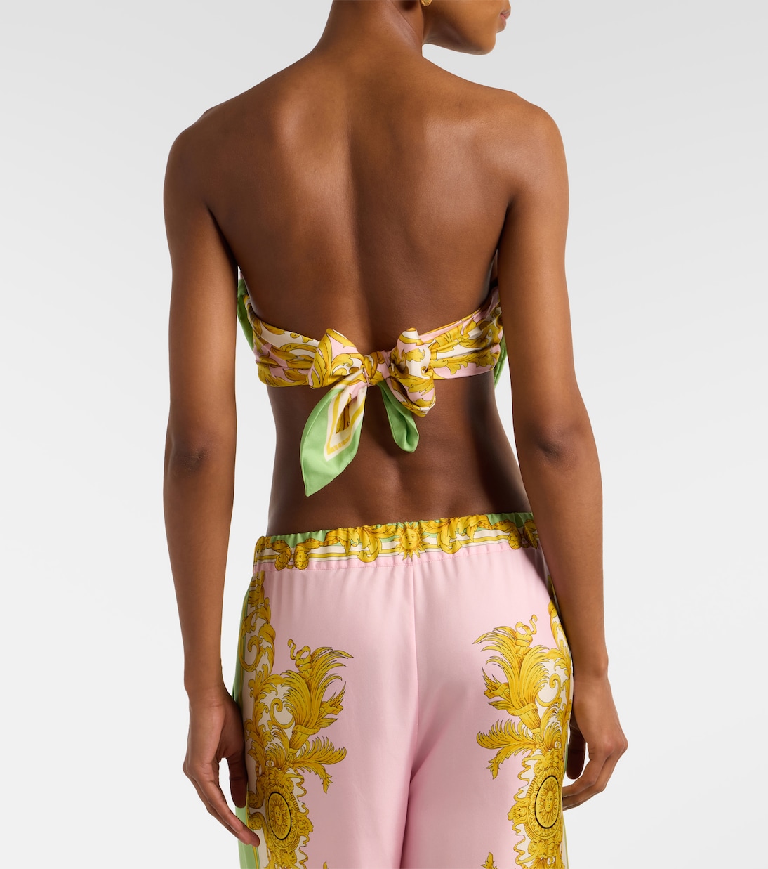 Printed silk twill bandeau top | Versace