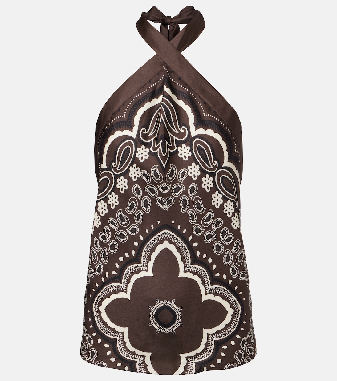 Solal printed halterneck silk top | Nili Lotan