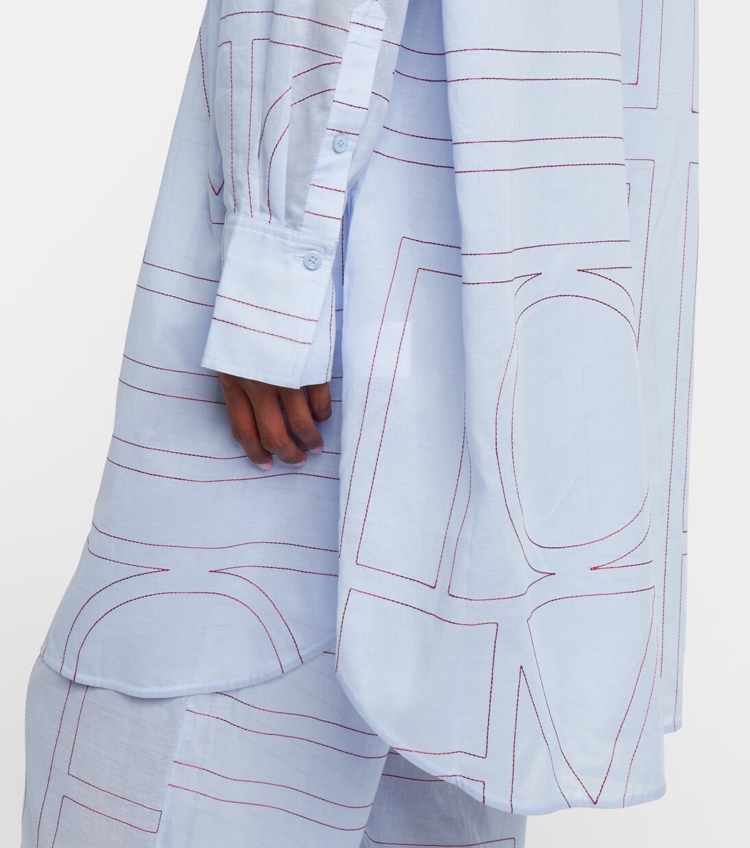 Embroidered cotton-blend poplin shirt | Toteme