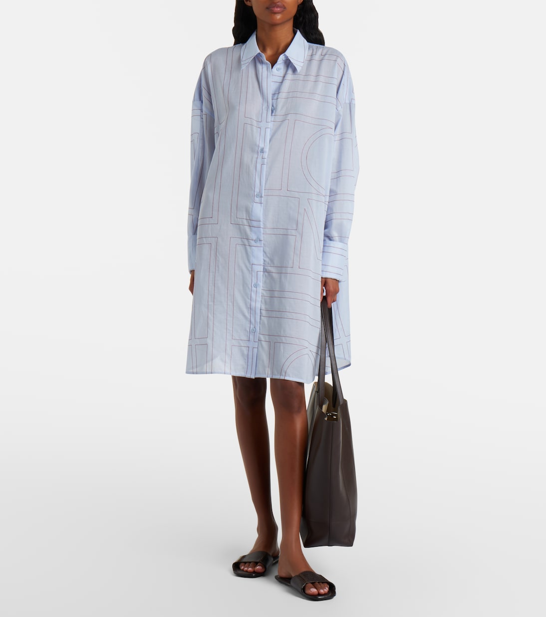 Embroidered cotton-blend poplin shirt | Toteme