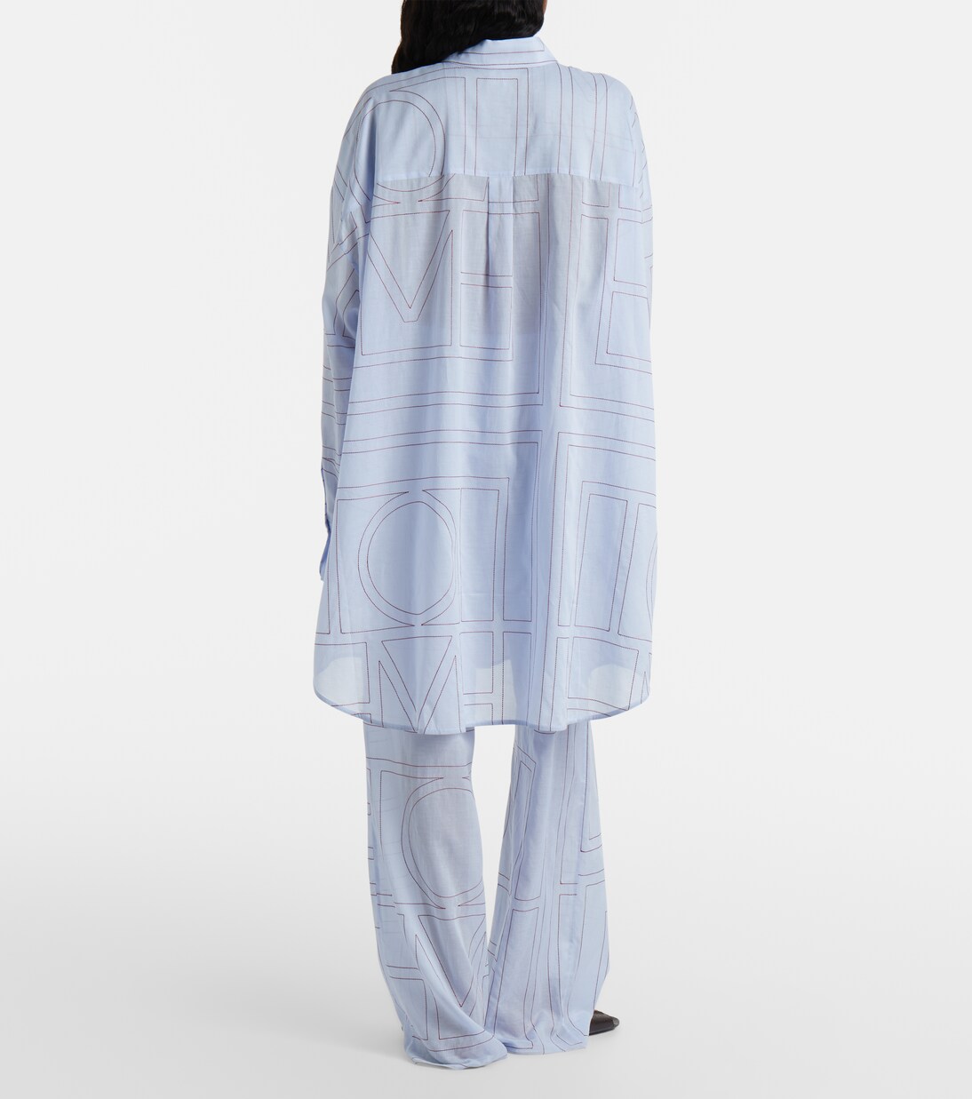 Embroidered cotton-blend poplin shirt | Toteme