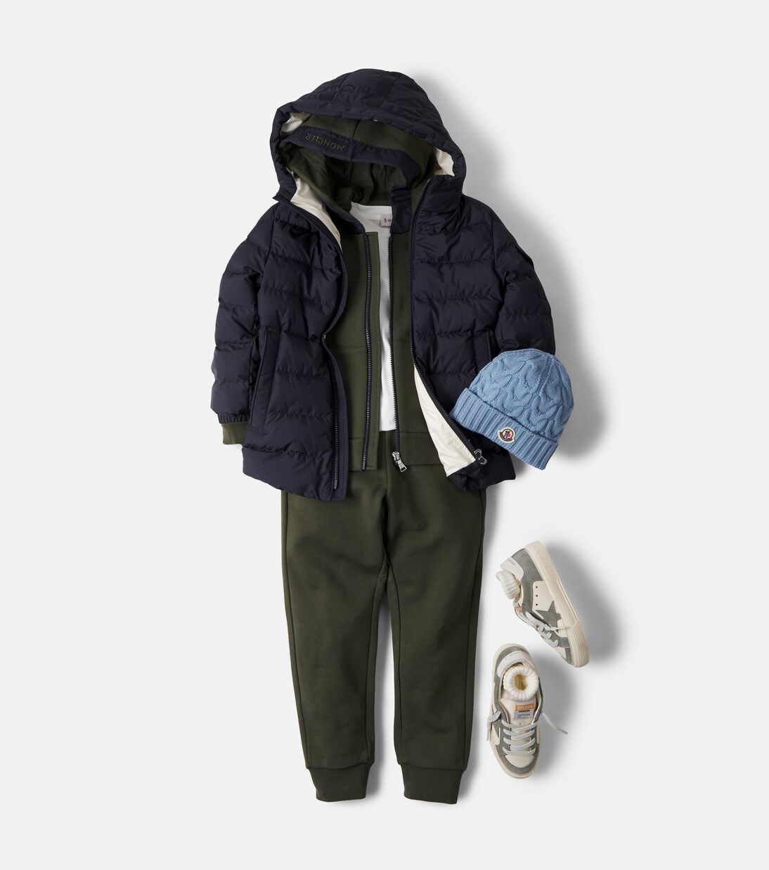 Logo cable-knit virgin wool beanie | Moncler Enfant