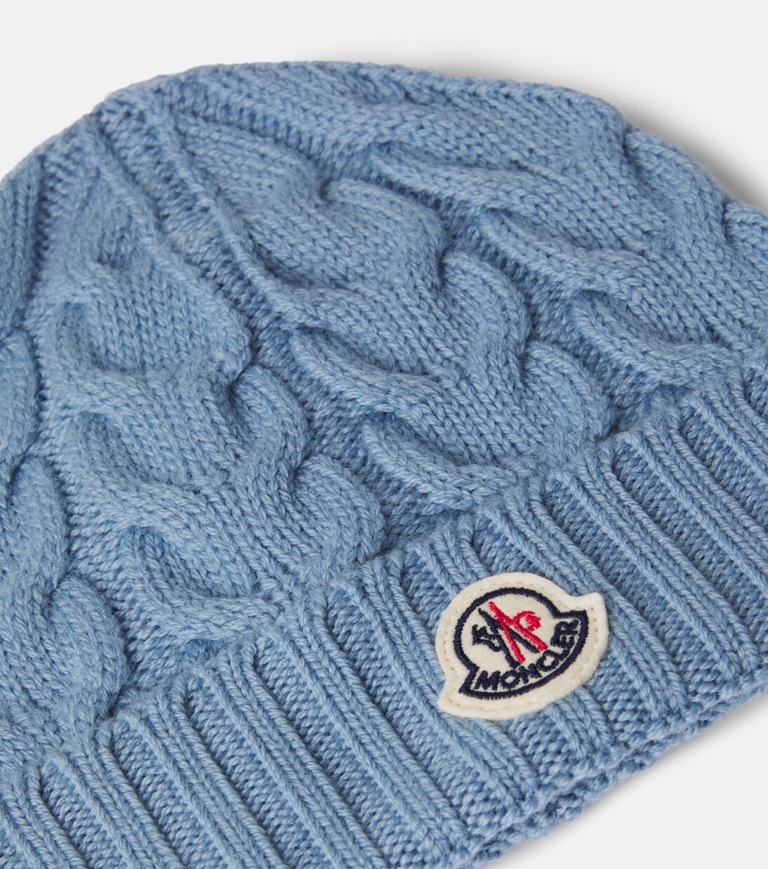 Logo cable-knit virgin wool beanie | Moncler Enfant