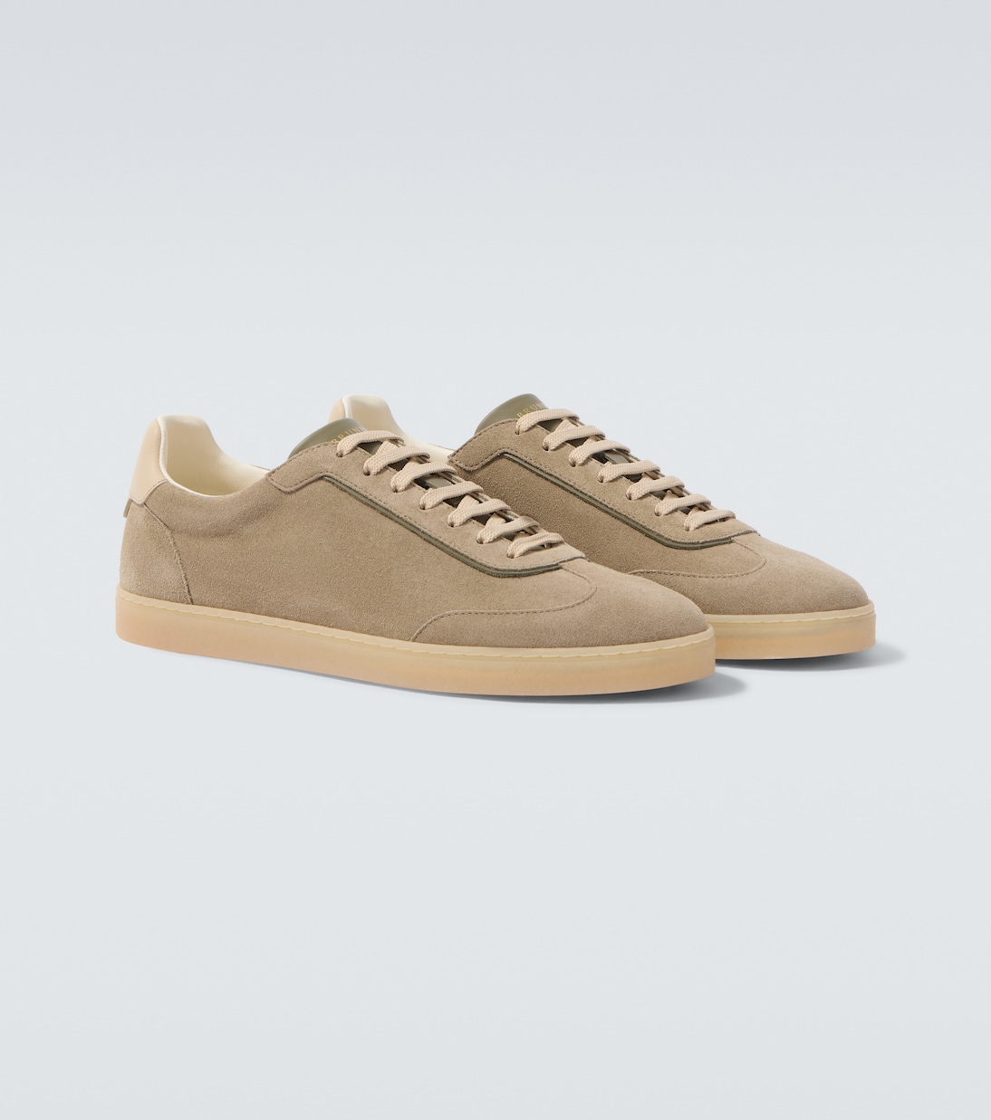 Leather-trimmed suede sneakers | Brunello Cucinelli