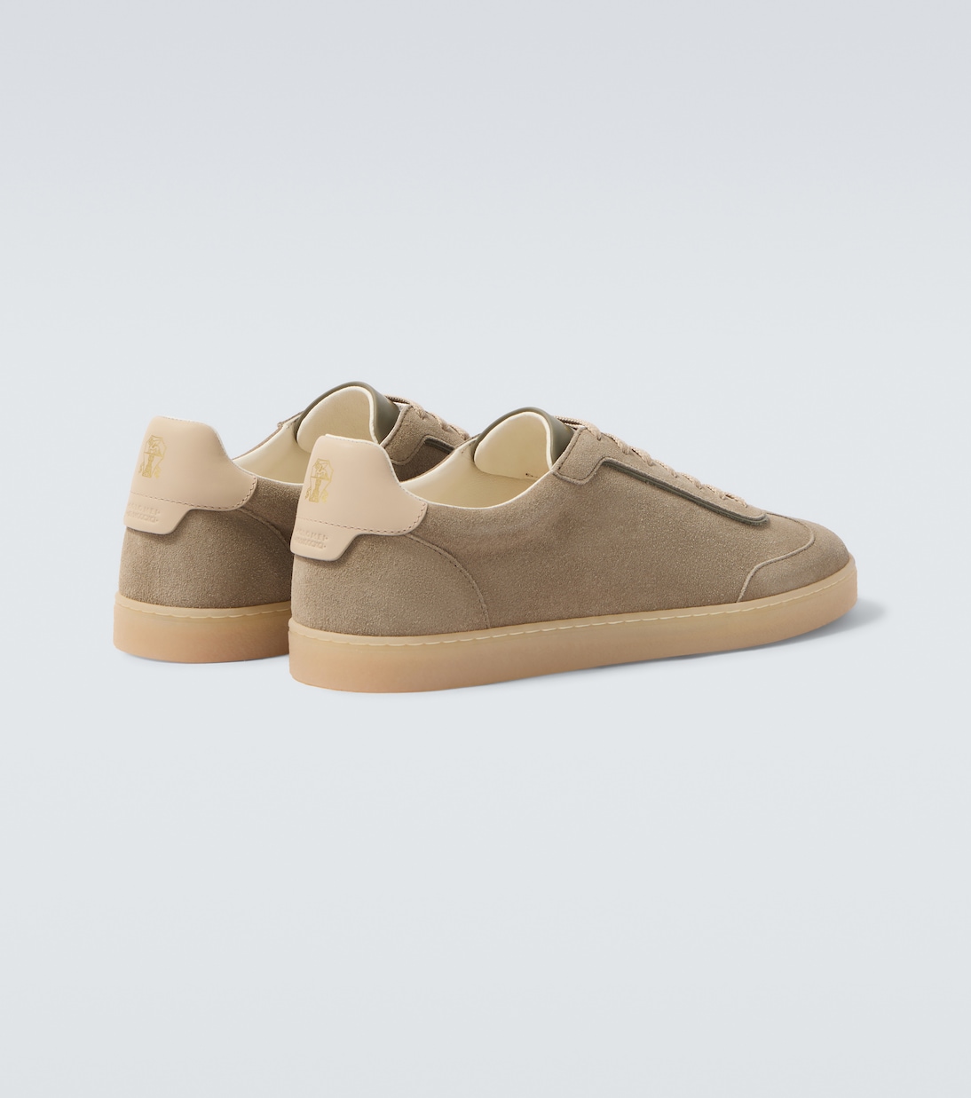 Leather-trimmed suede sneakers | Brunello Cucinelli