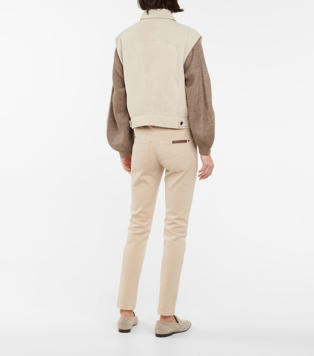 Gilet imbottito in suede | Brunello Cucinelli