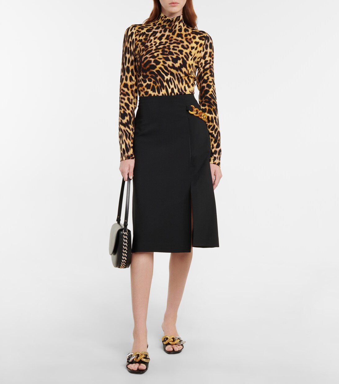 Chain-trimmed midi skirt | Stella McCartney