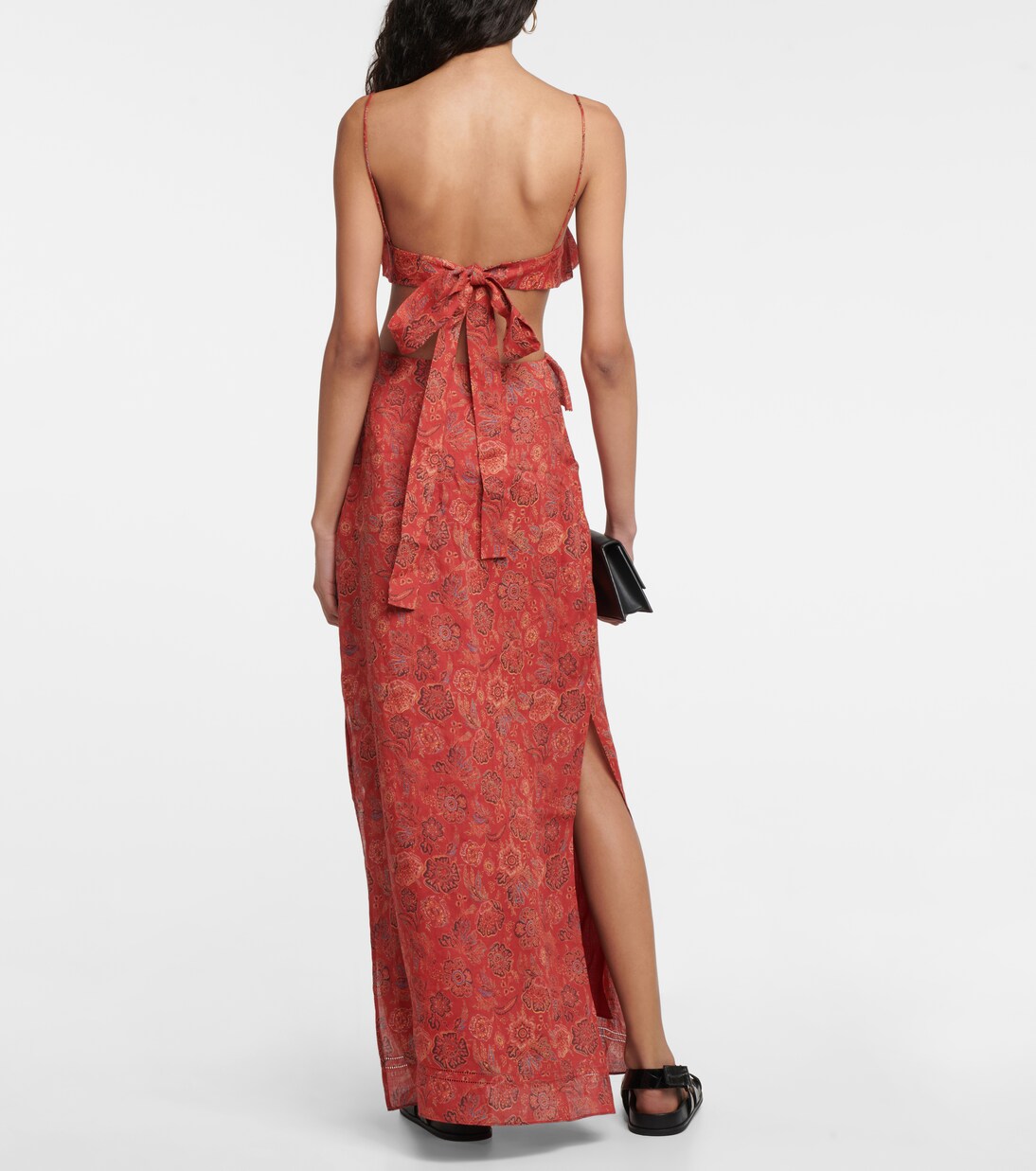 Robe longue Allegra en ramie à fleurs | SIR