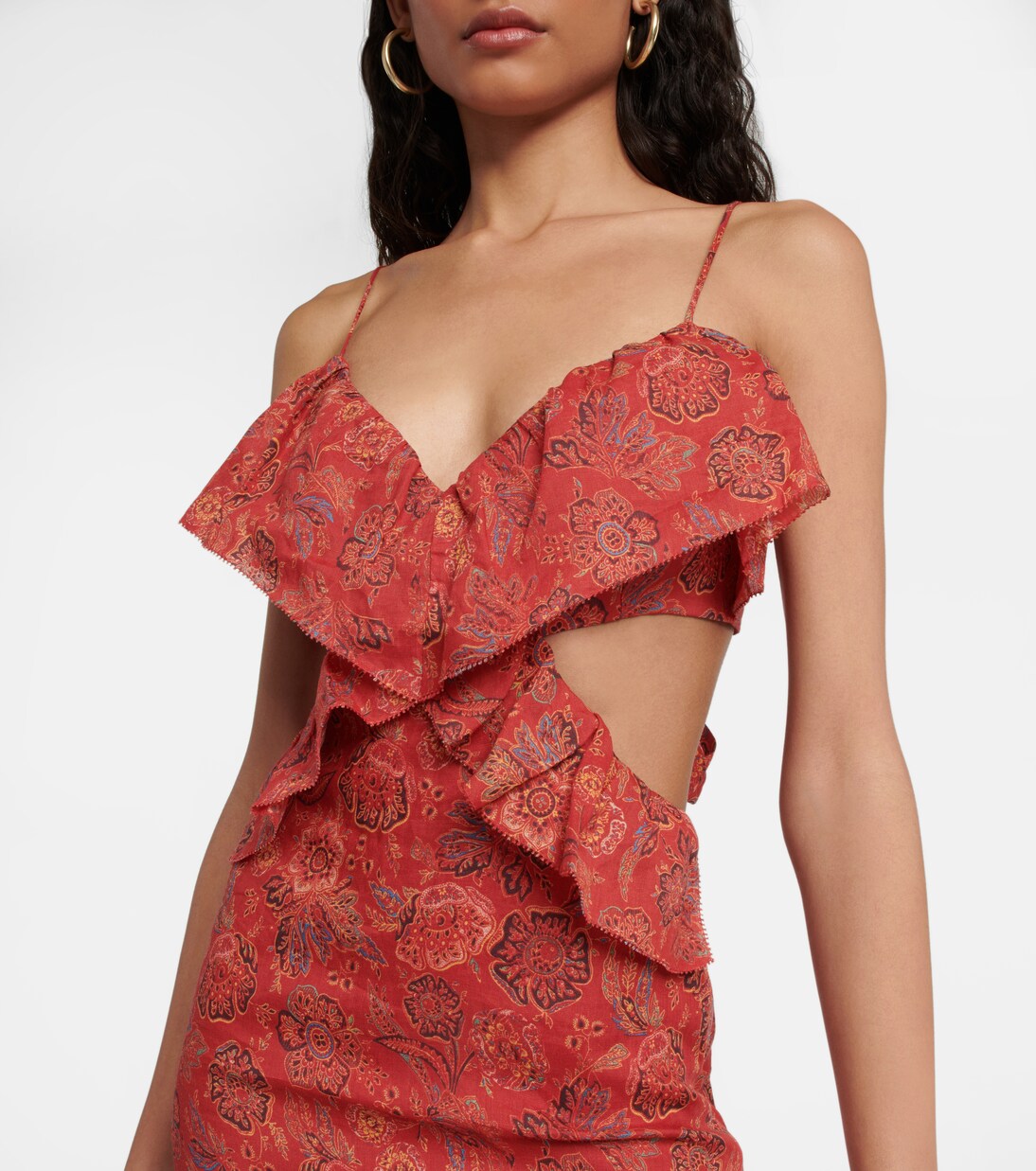 Robe longue Allegra en ramie à fleurs | SIR