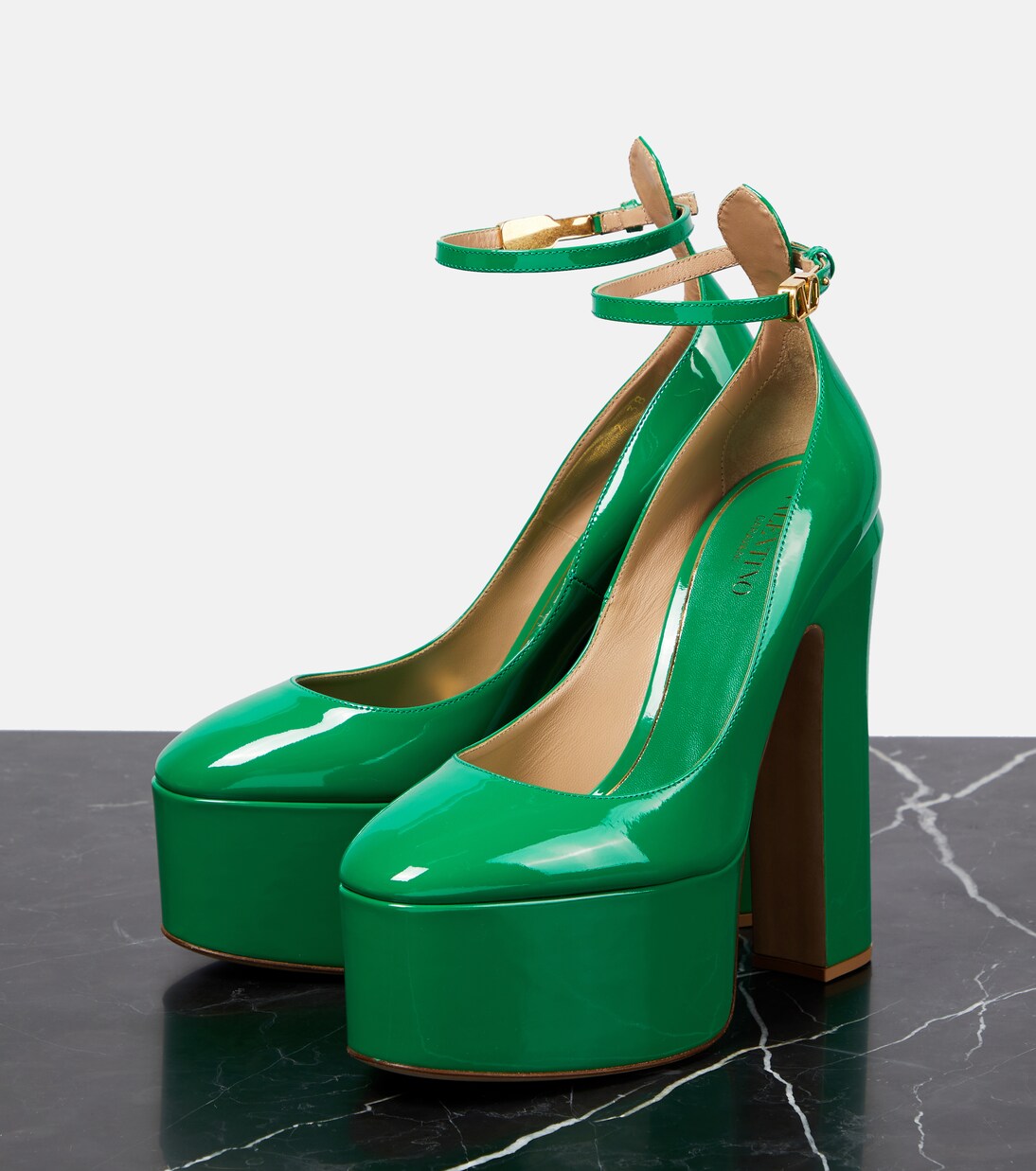 Tan-Go 155 leather platform pumps | Valentino Garavani