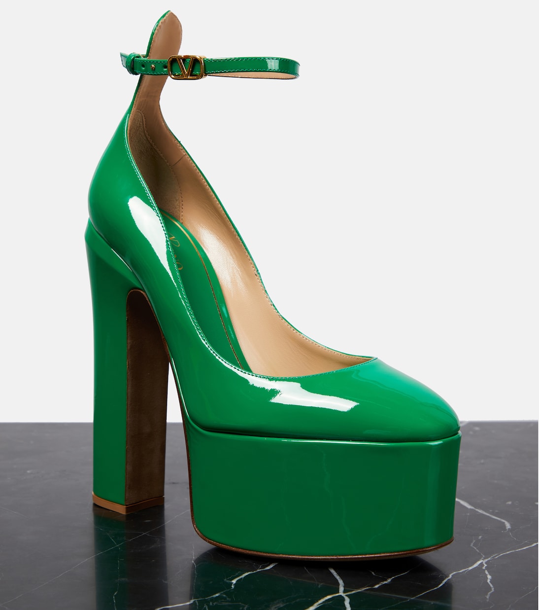 Tan-Go 155 leather platform pumps | Valentino Garavani