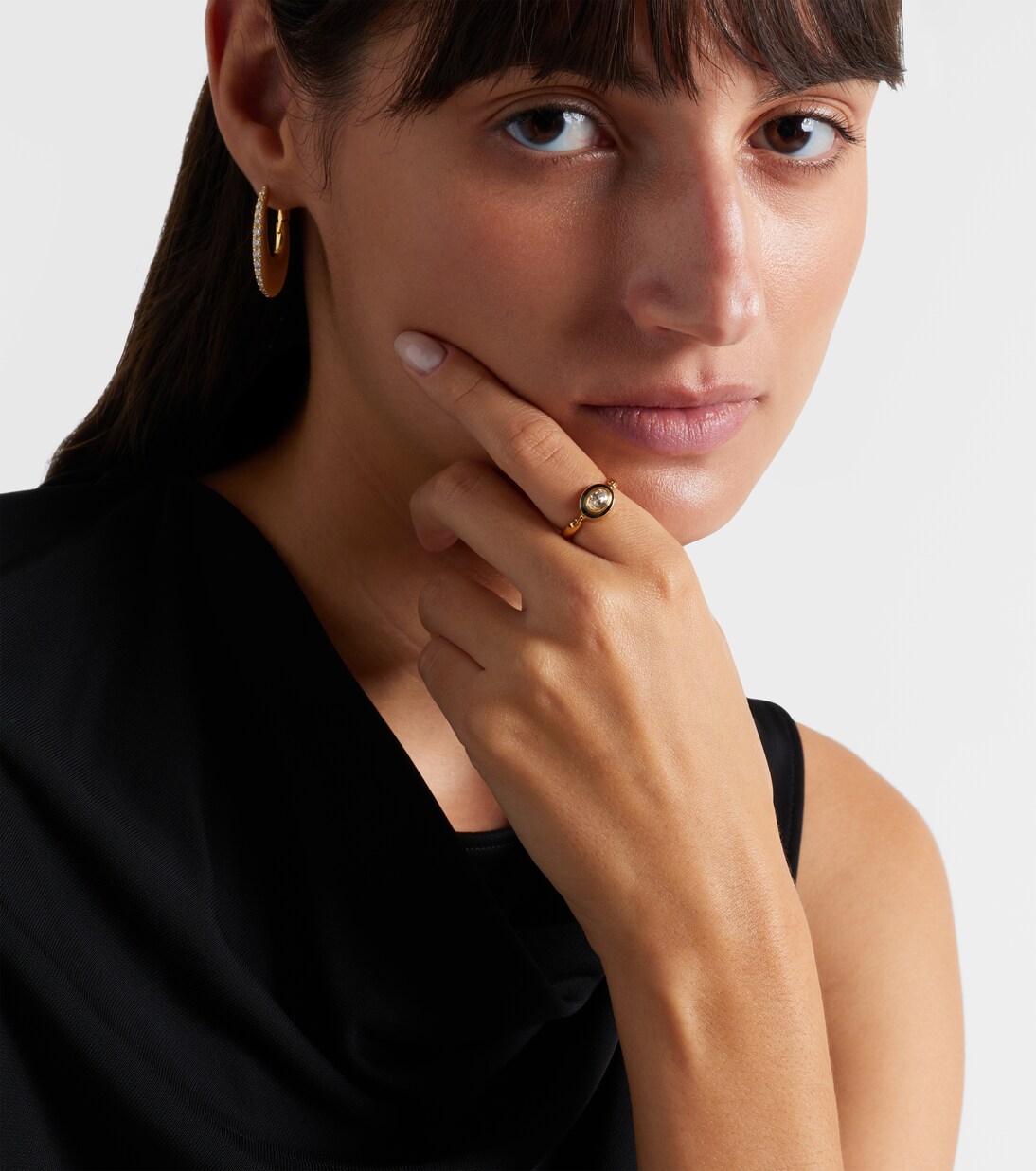 Ring Lenox Reign aus 18kt Gelbgold mit Emaille und Diamanten | Melissa Kaye