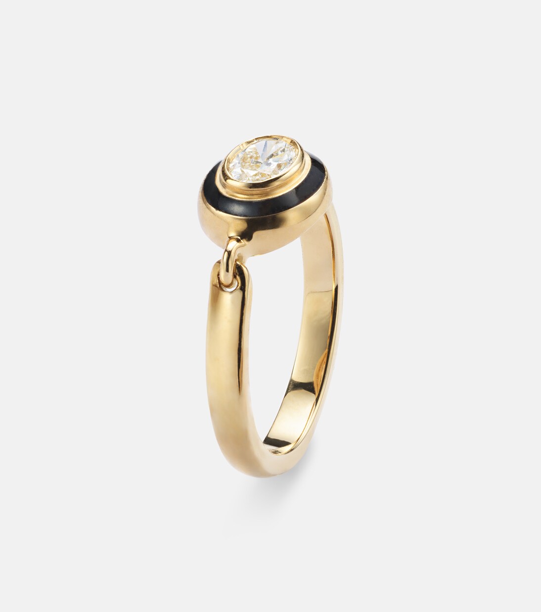 Ring Lenox Reign aus 18kt Gelbgold mit Emaille und Diamanten | Melissa Kaye
