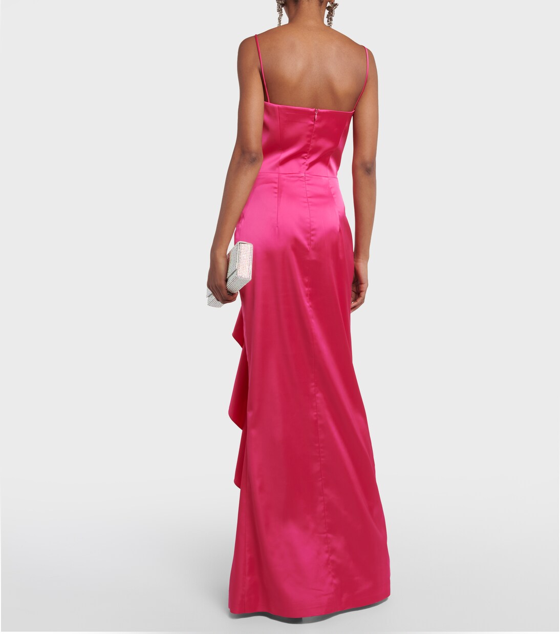 Draped corset satin gown | Rasario