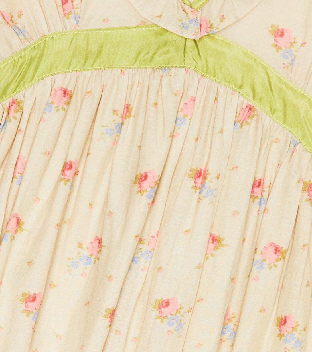 Asparagus floral cotton voile dress | Caramel