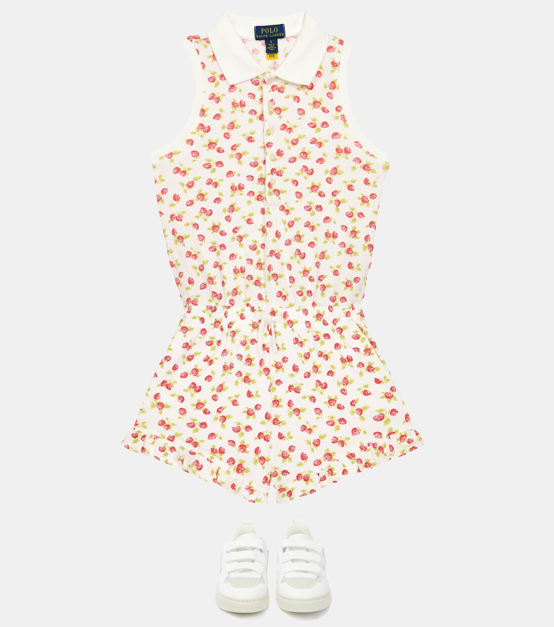 Printed cotton-blend playsuit | Polo Ralph Lauren Kids