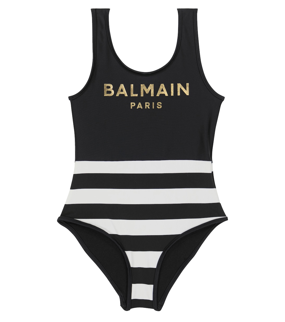 Logo striped swimsuit | Balmain Kids
