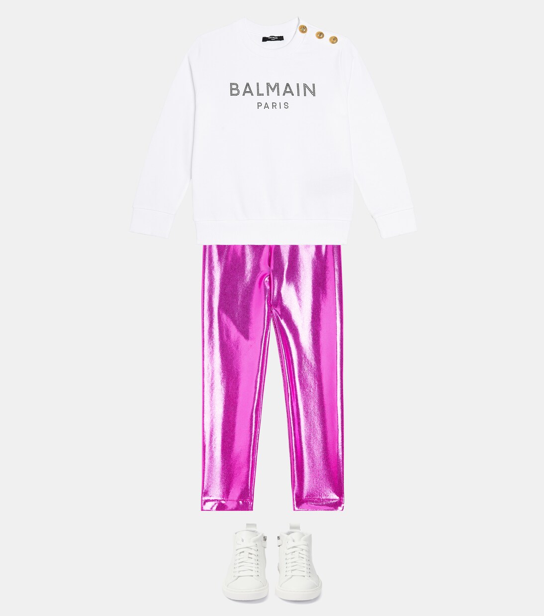 Logo cotton jersey sweatshirt  | Balmain Kids