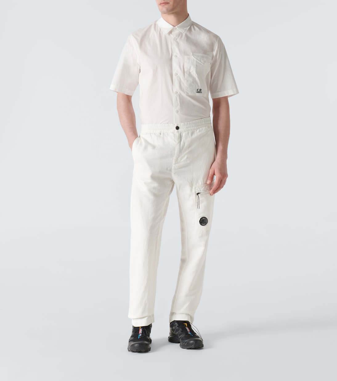 Pantalon droit en coton et lin | C.P. Company